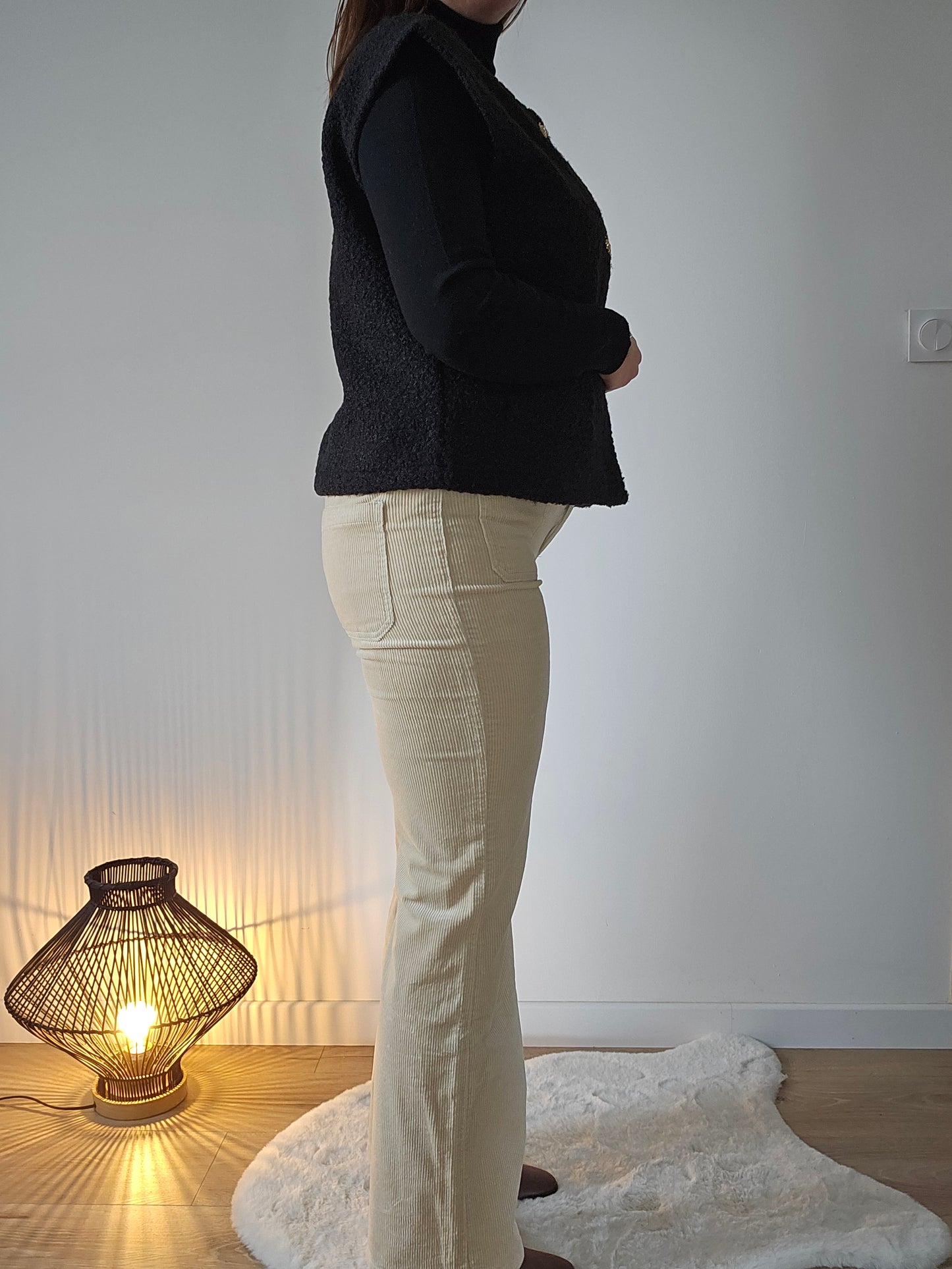 Pantalon velours beige