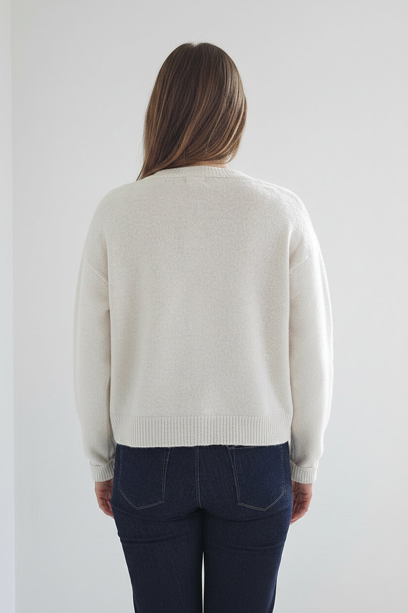Gilet beige détail fleuris