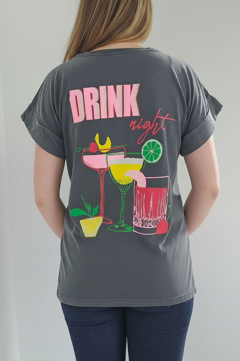 T shirt délavé imprimé