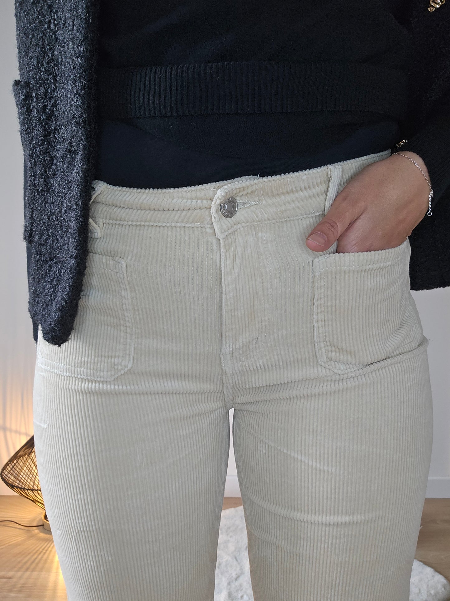 Pantalon velours beige