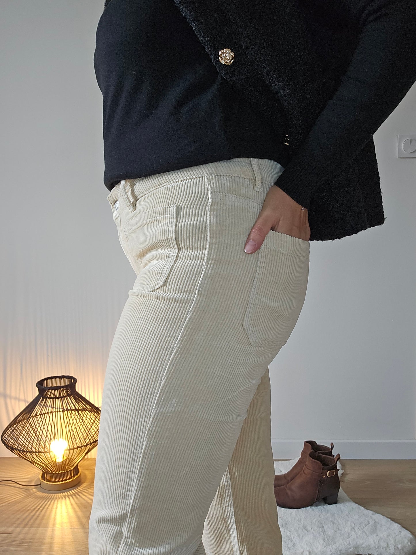 Pantalon velours beige