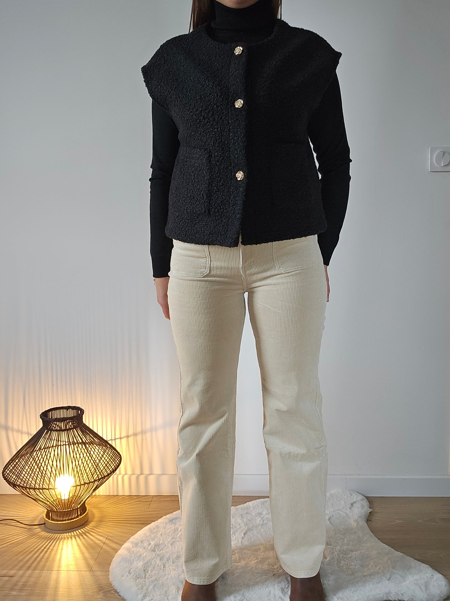 Pantalon velours beige