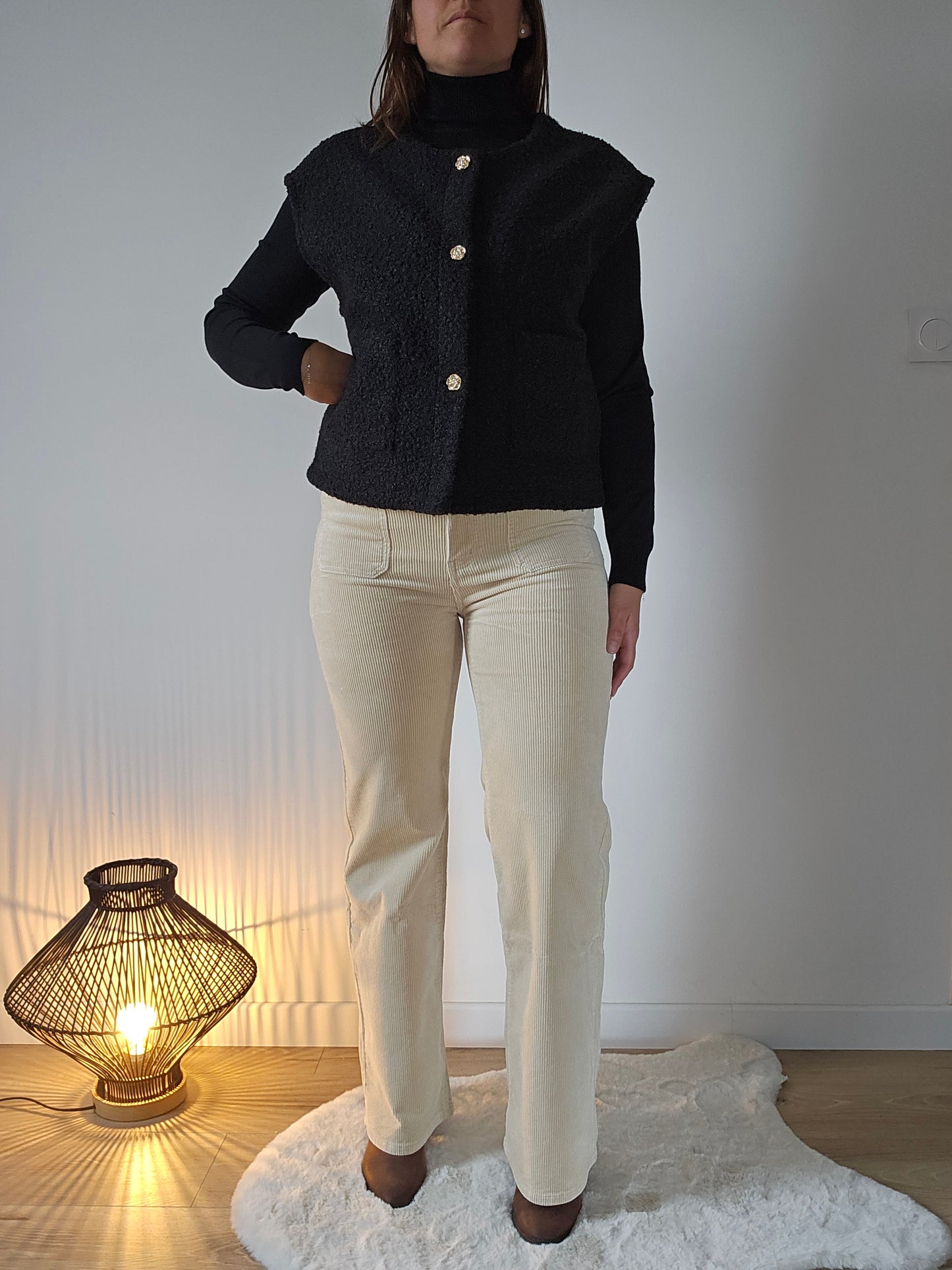 Pantalon velours beige