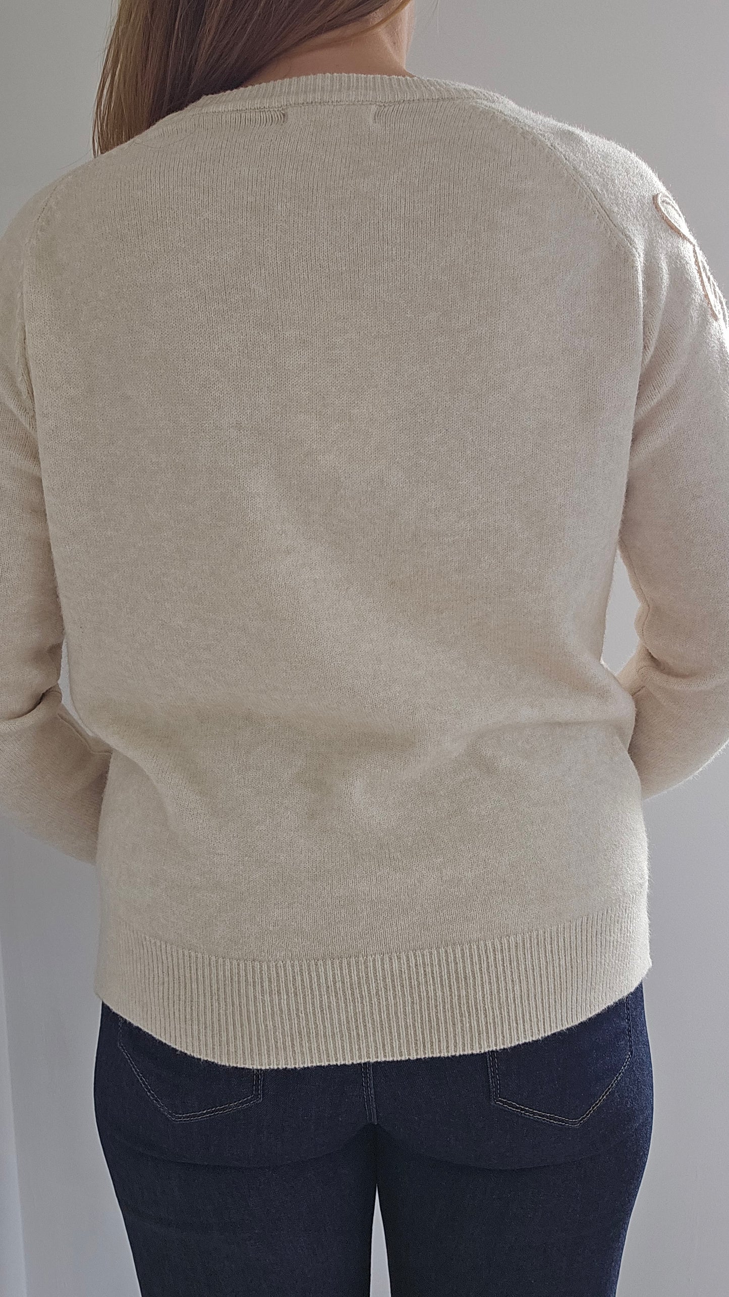 Pull maille à broderie fleurs