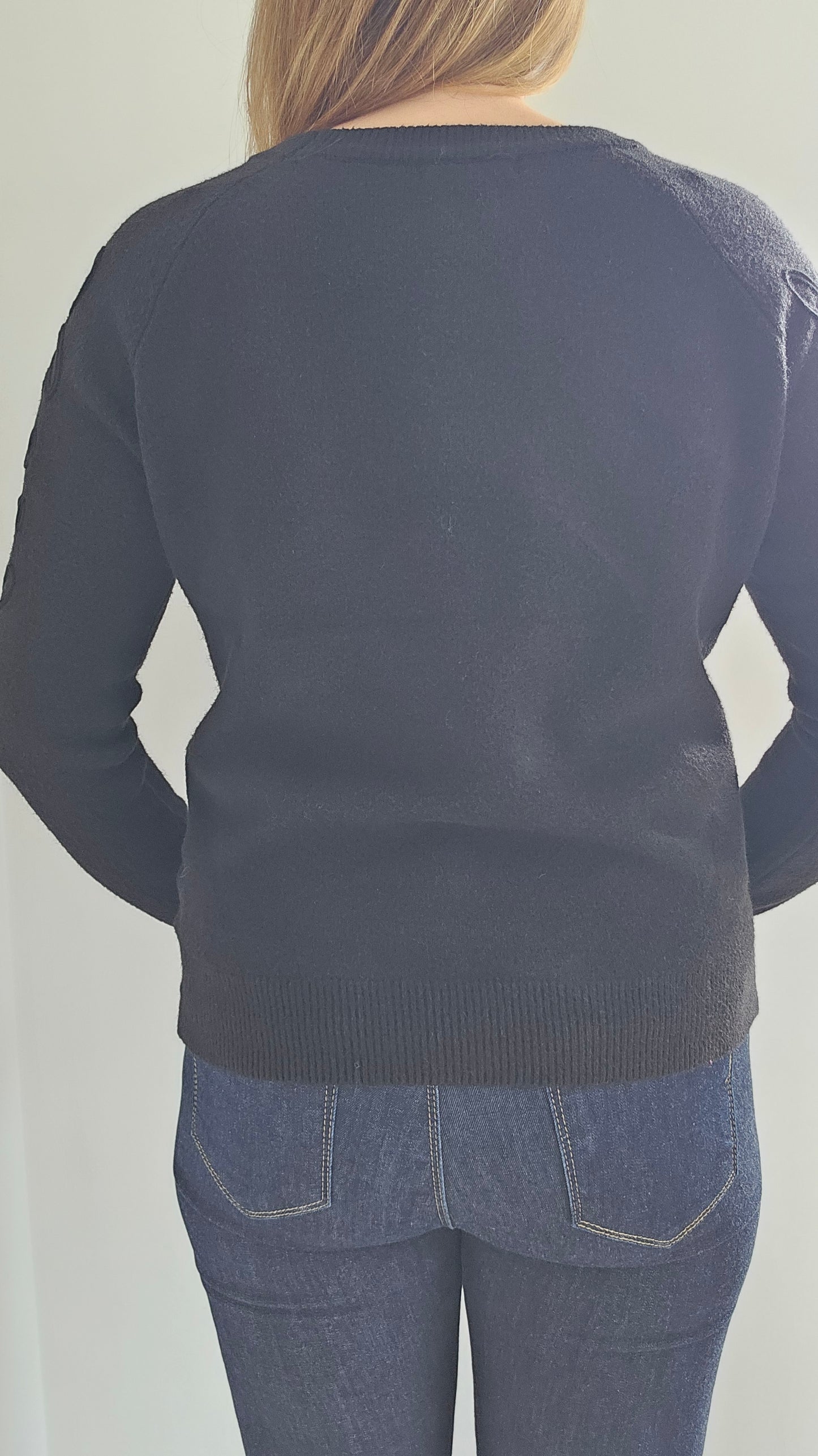 Pull maille à broderie fleurs