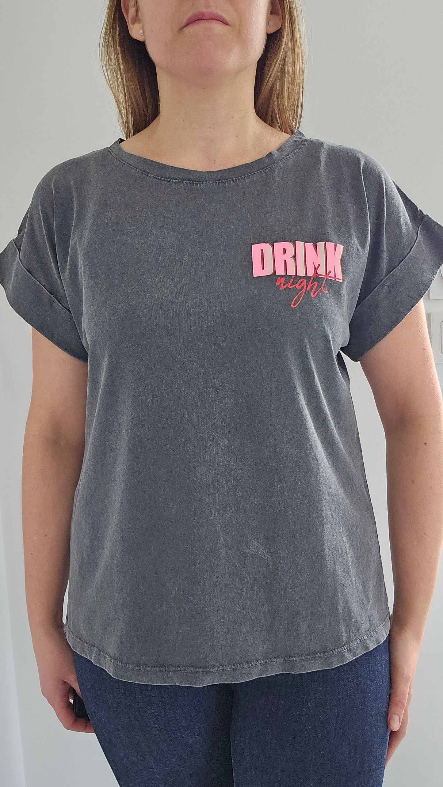 T shirt délavé imprimé