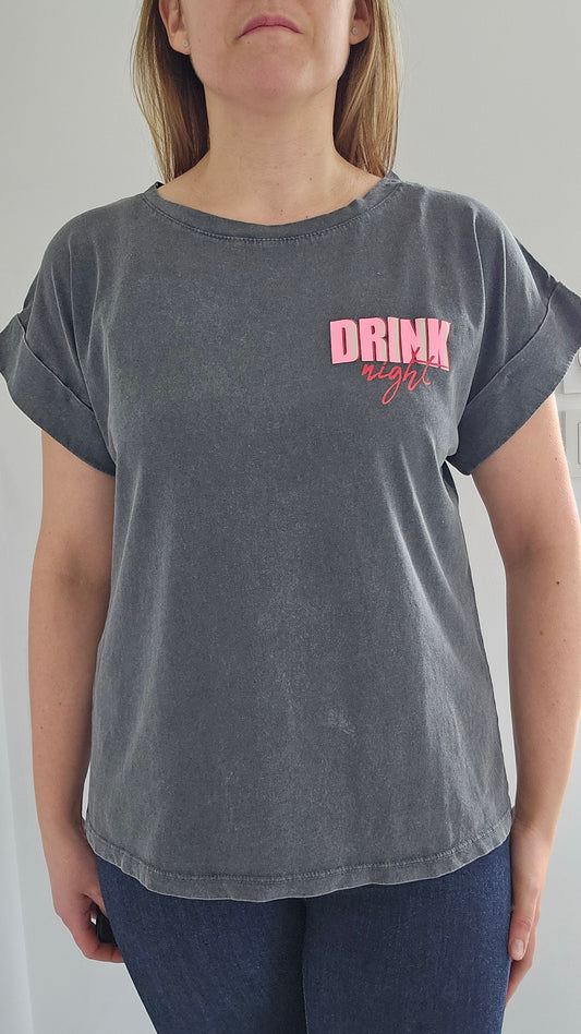 T shirt délavé imprimé