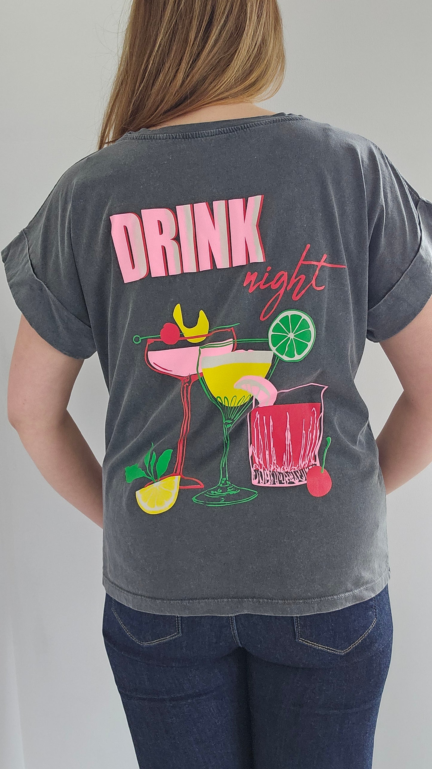 T shirt délavé imprimé