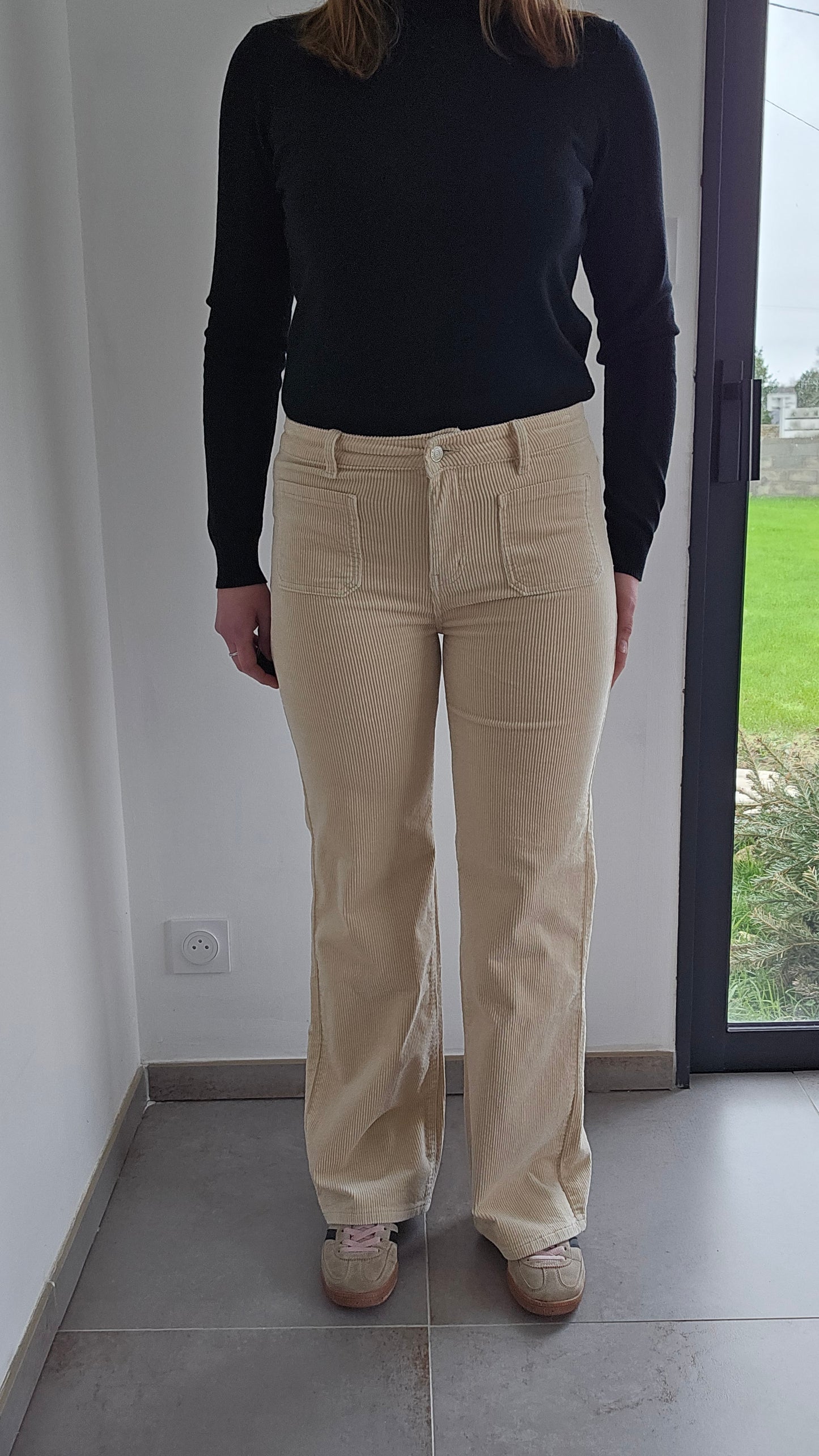 Pantalon velours beige
