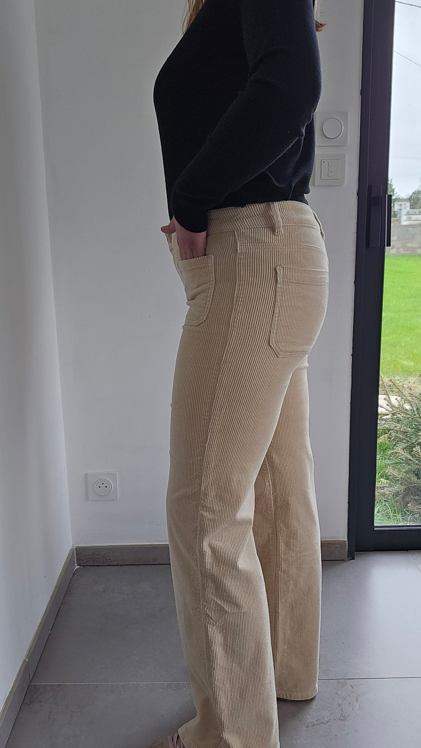 Pantalon velours beige