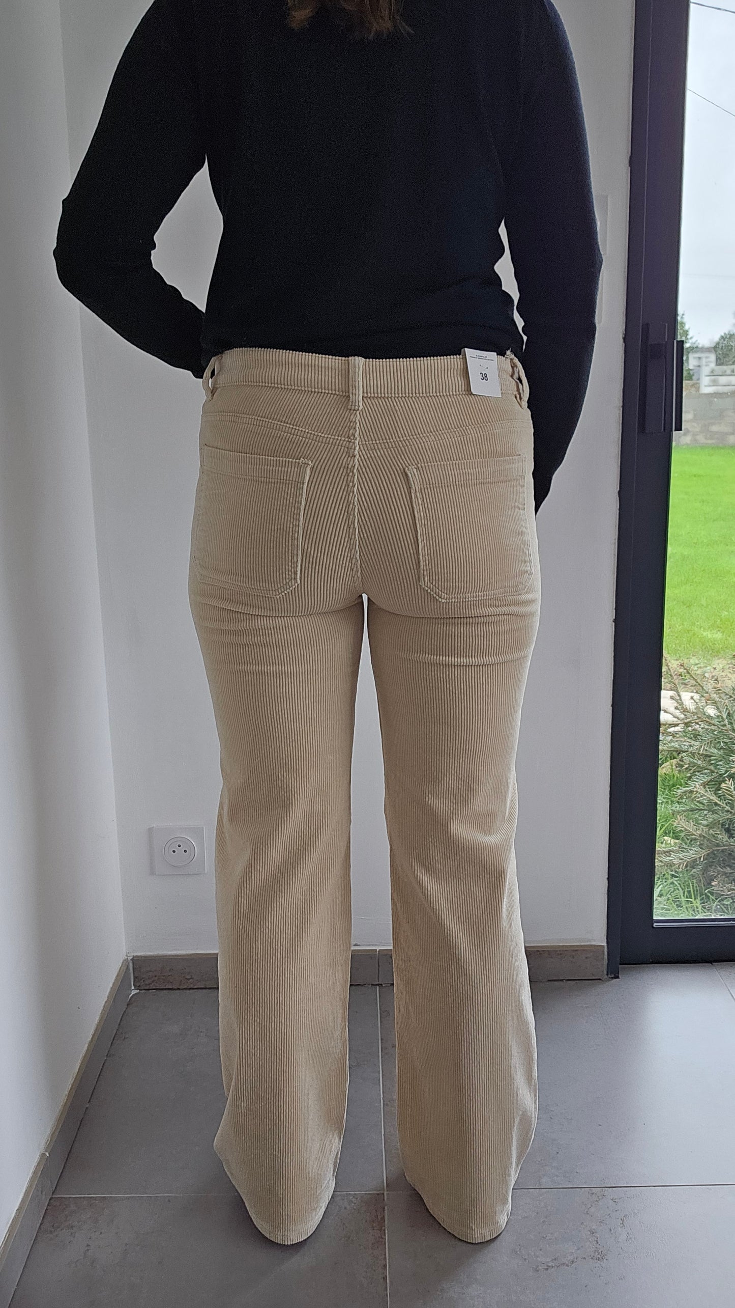 Pantalon velours beige