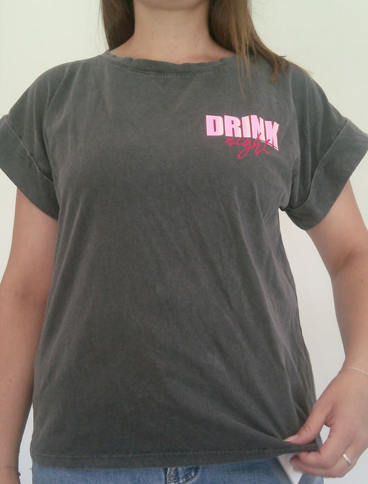 T shirt délavé imprimé