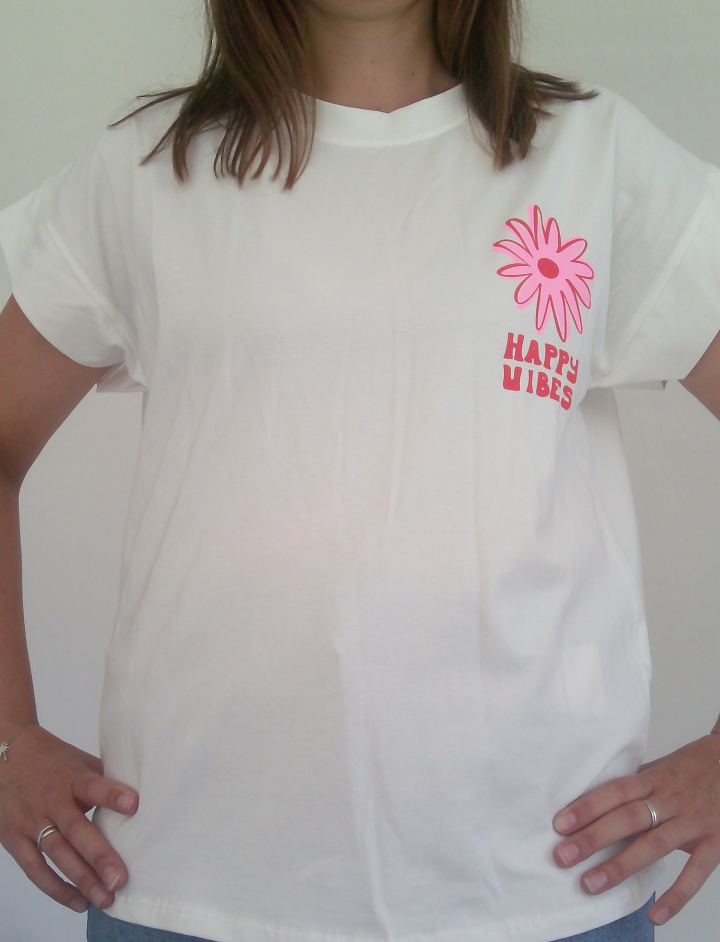 T shirt imprimé HAPPY VIBES